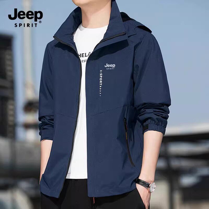 JEEP SPIRIT冲锋衣外套男春秋冬季2026新款大码宽松高端休闲夹克