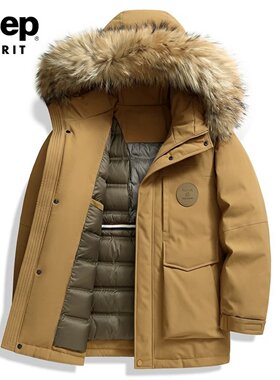 JEEPSPIRIT吉普加厚毛领羽绒服