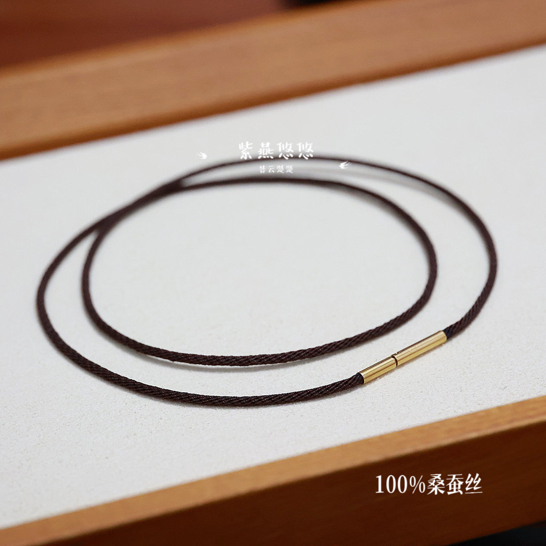 100%桑蚕丝编绳项链绳挂坠绳吊坠绳锁骨链男女真丝挂绳柔软亲肤