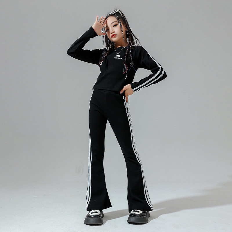 女童爵士舞服装jazz潮服t台走秀修身儿童瑜伽套装舞蹈练功服靓丽