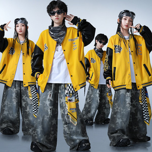 儿童街舞潮服男生酷帅少儿嘻哈hiphop美式套装女孩爵士舞蹈演出服