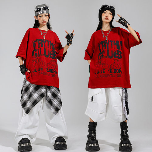 儿童街舞演出服宽松女童炸街套装