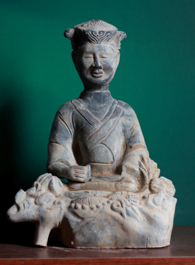 仿古陶器汉俑人物摆件汉代庖厨俑抚琴俑展厅影视剧摆设陶俑老物件