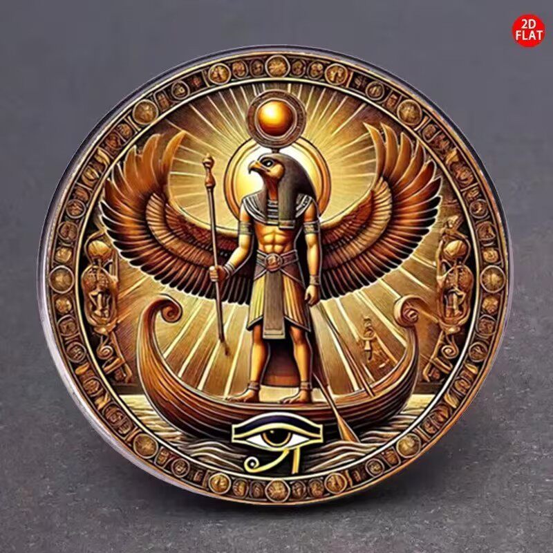 新款埃及神话太阳神主题胸针荷鲁斯之眼复古做旧外套包包装饰别针