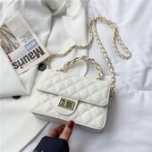 潮秋季 大容量菱格链条包包女2023新款 时尚 百搭单肩斜挎包手提小包