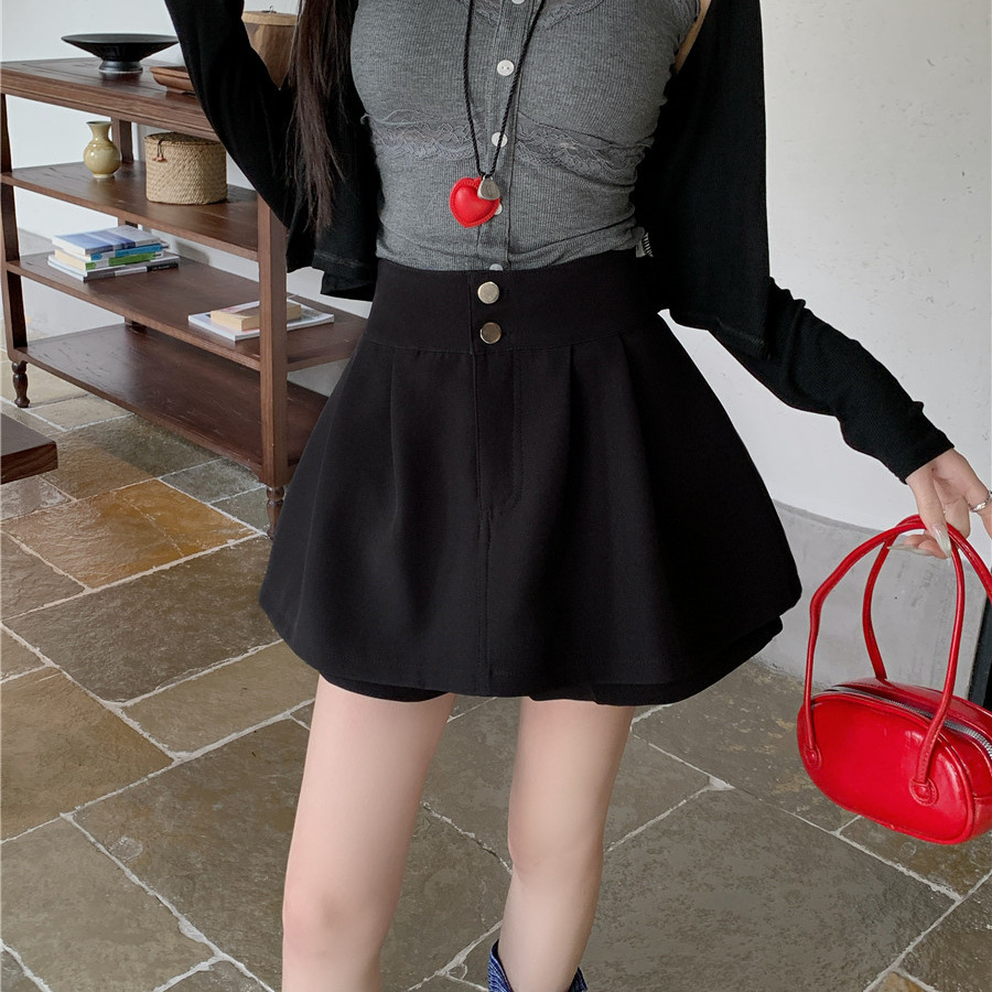 设计感花苞裙裤女春夏胖mm复古减龄百褶高腰西装A字阔腿短裤外穿
