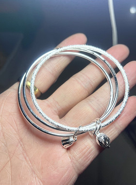 满30包邮一个价铜镀银三圈手镯保色