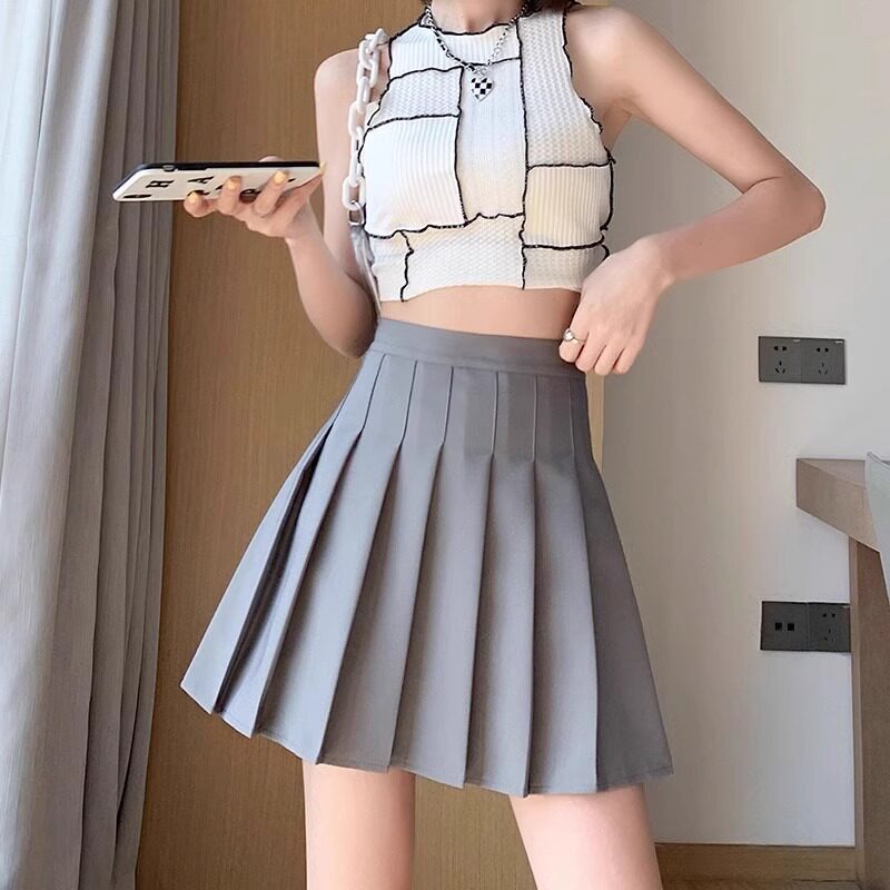 高品质白色百褶裙女夏季2026新款高腰显瘦a字学院风春秋半身短裙