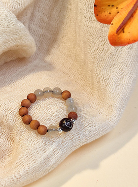 新中式串珠戒指男女个性复古指环绕指柔小众设计情侣高级感礼物