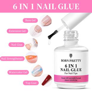 BORN PRETTY 15ML 6 IN 1 Nail Glue Gel for Acrylic Nails