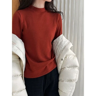thickened West turtleneck Deer half and minimalist padded