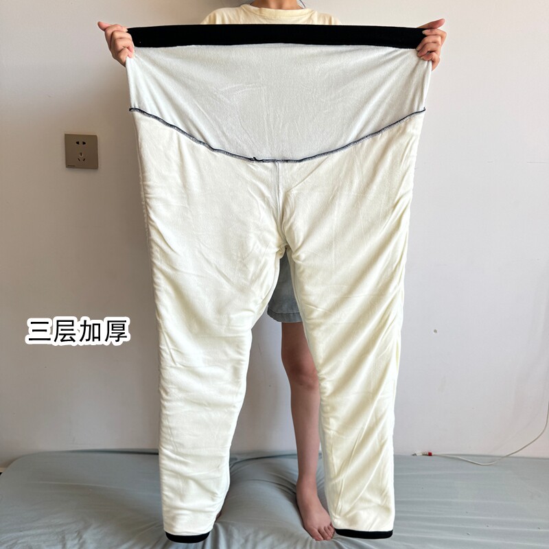 冬季大码孕妇三层加绒加厚棉裤