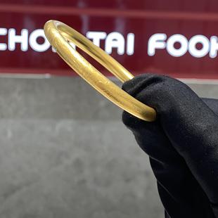 周大福代购 传承系列节节高升竹叶纹黄金手镯 克减80 计价F227007