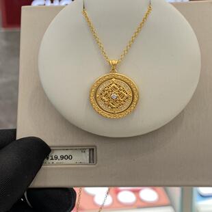 周大福代购 传承系列乐在四方时来运转黄金钻石项链 定价7折RU477