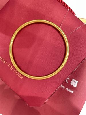 周大福实心古法光圈黄金手镯