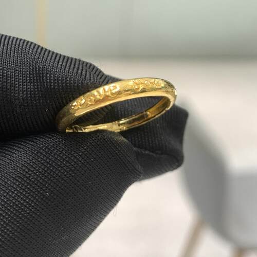 周大福loveyou情侣足金黄金戒指