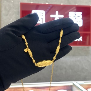 周大福代购 传承系列蛇年天珠足金黄金项链 正品克减计价 F235508