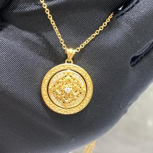 周大福代购 传承系列乐在四方时来运转黄金钻石项链 定价7折RU477