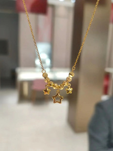 周大福代购 黄金ING系列星星圆珠足金项链 计价新款克减80F230372