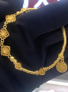 周大福祥云莲莲黄金手链