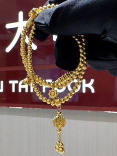 周大福代购 足金藏蕴传承 如意美满莲连黄金手链项链 计价F229319