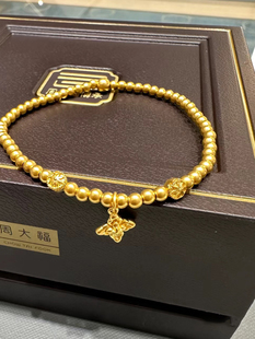 新品 周大福传承如来敦煌传承足金黄金手链寓意长乐永康 F231304