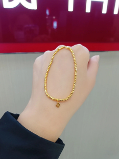 周大福代购 新款蹦迪四叶草手链 闪耀足金黄金手链 计价 F230032