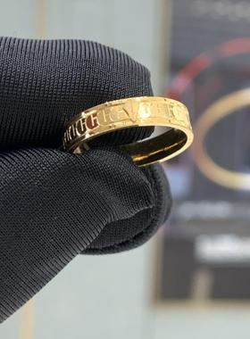 周大福龙鳞爆闪简约足金黄金戒指