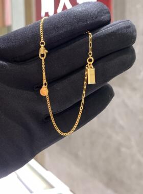 周大福金砖小金条足金黄金手链