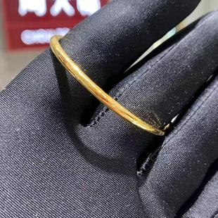 周大福代购 新款亮面实心小宝宝足金手镯推拉 克减80 计价F197790