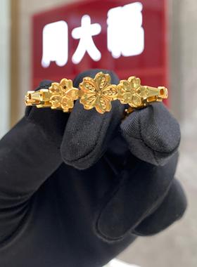 周大福三花鱼鳞樱花蛇骨链