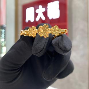 周大福代购 三花鱼鳞樱花蛇骨链足金黄金手链 克减80 计价F234388