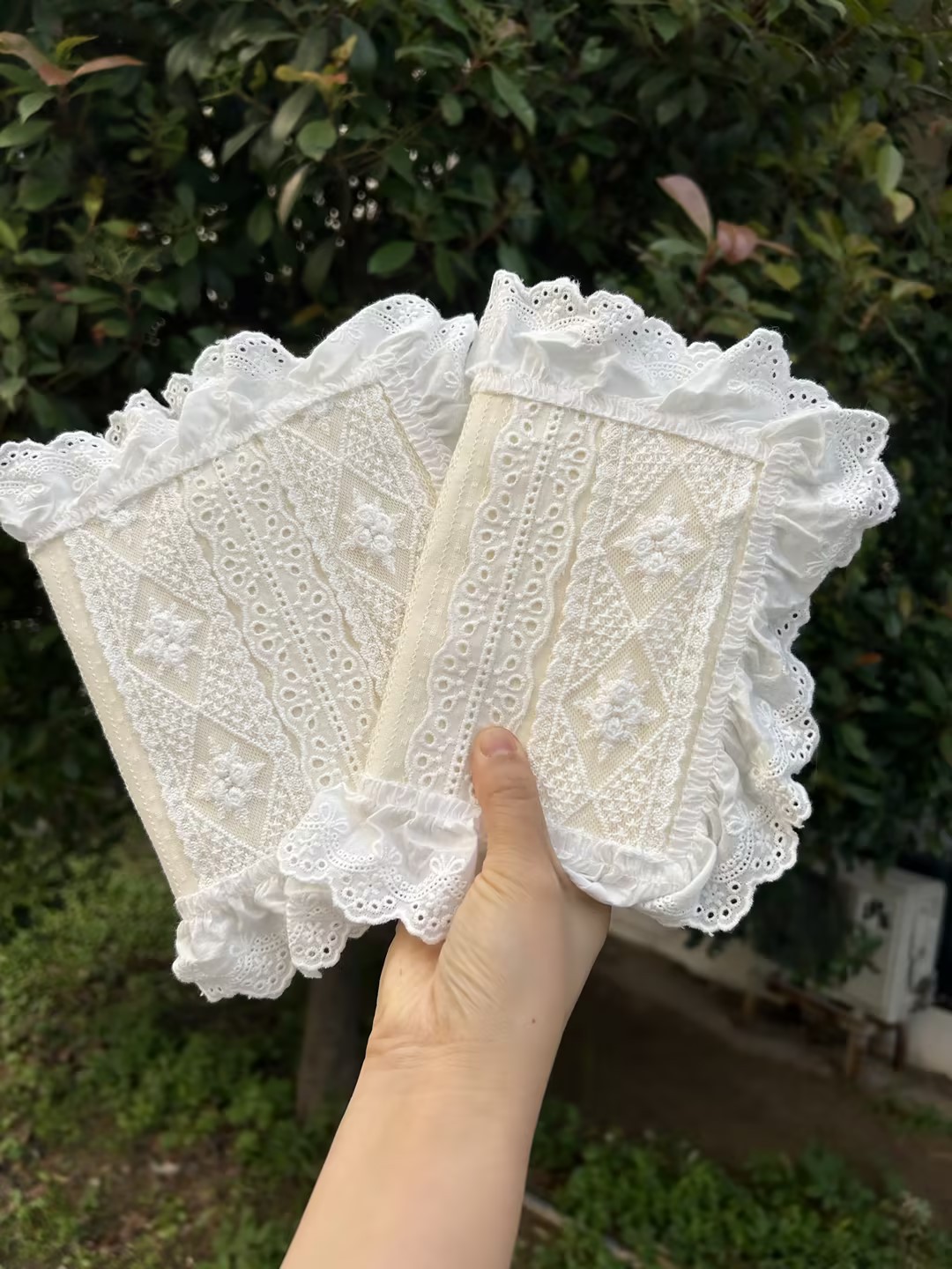 湫凌手作 自制A5书衣weeks书套手账本布艺保护套蕾丝花边一件代发