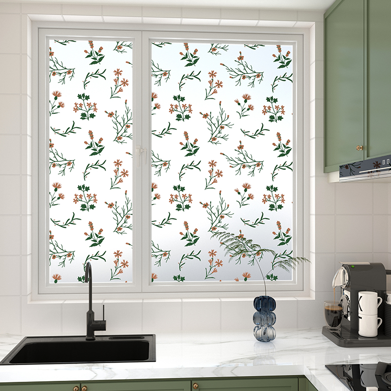 加厚田园复古防偷窥磨砂玻璃贴纸