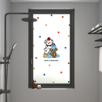 波点小狗玻璃窗防窥膜卫生间浴室窗户透光不透人磨砂玻璃贴膜免胶