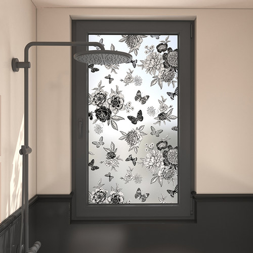 法式玻璃贴膜卫生间玻璃窗防窥膜