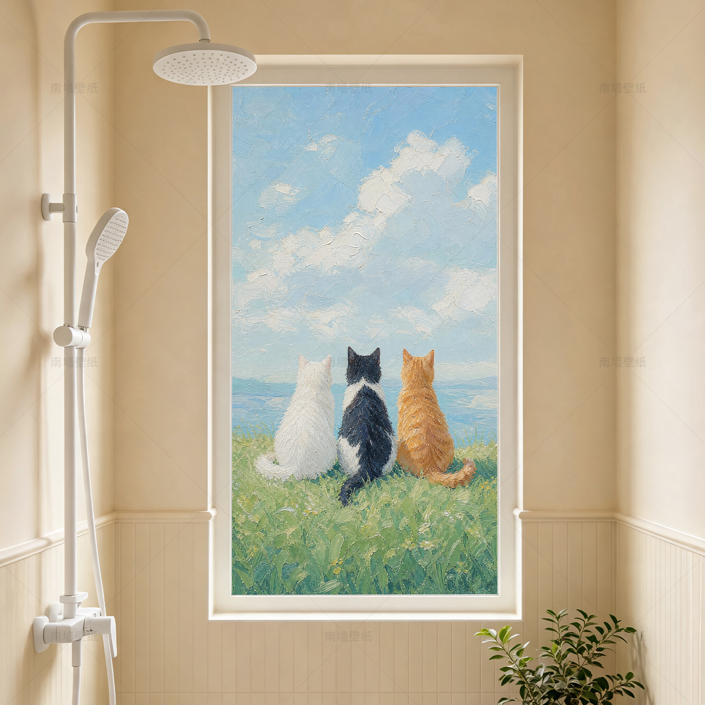 静电猫咪窗户防窥透光玻璃贴膜