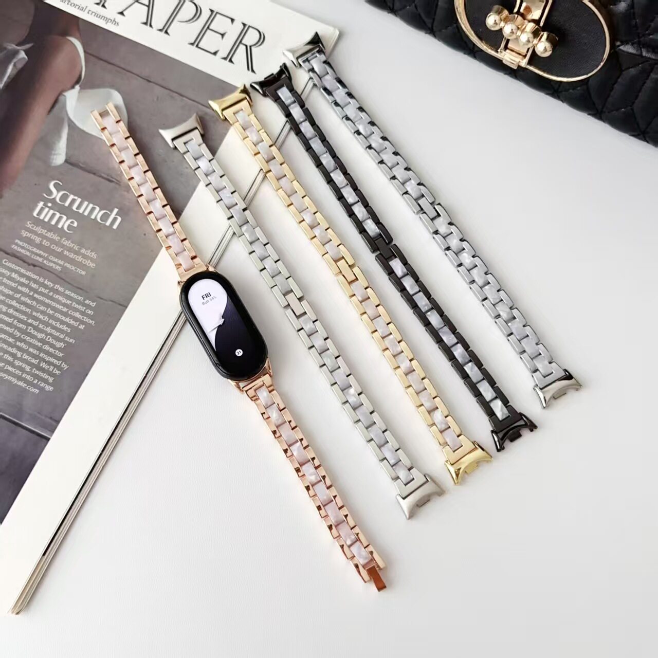 适用小米10/9/8 NFC陶瓷版Pro金属合金树脂百搭红米6/5/4手环表带