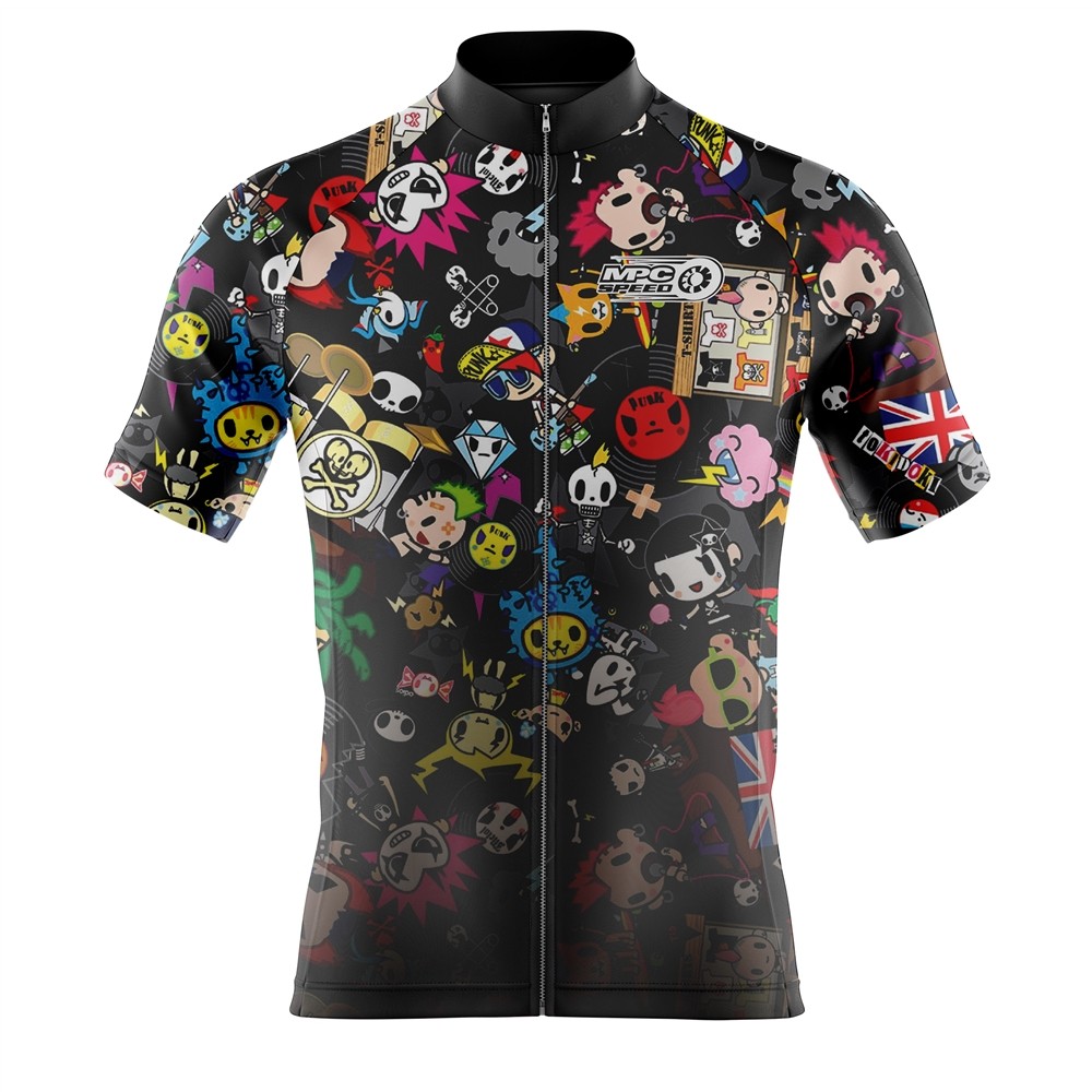 专业夏季山地车骑行服漫画短袖自行车服装公路车单车上衣骑行服