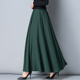 裙 大码 2026春秋新款 棉麻半身长裙女高腰大摆半身裙复古纯色中长款