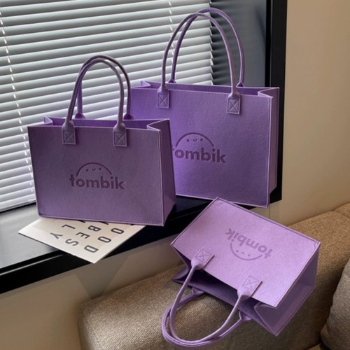 毛毡包手提袋来图定制印logo收纳布袋礼品袋大容量便携购物环保袋