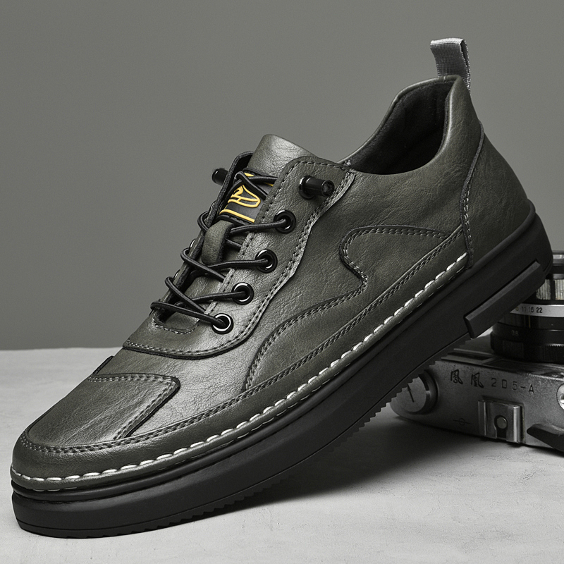 新款男士秋冬季真皮板鞋