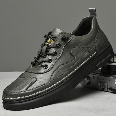 新款男士秋冬季真皮板鞋