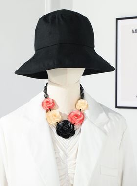 饰品亚克力项链波西米亚风链子热卖玫瑰花花朵链条配件手工