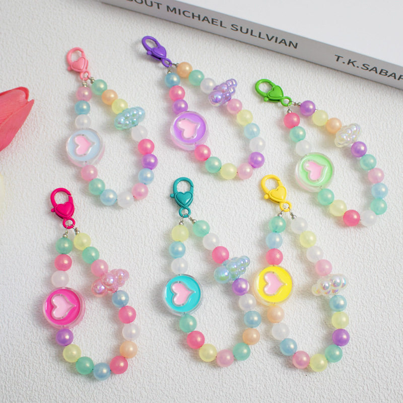 彩色多巴胺串珠钥匙扣挂件爱心云朵圆珠短链耳机包钥匙扣挂件,饰品/流行首饰/时尚饰品新,摆件,淘宝优惠券,粉丝福利购,淘宝优惠卷