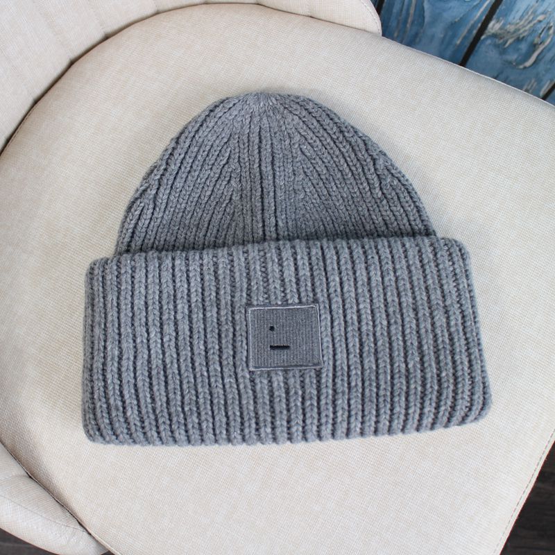 羊毛ac方块笑脸帽子19亲子百搭潮