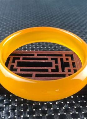 天然真品玉石精品玉髓黄玛瑙手镯时尚百搭女款手环饰品