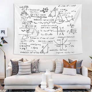 挂布背景布ins简约高级感定制卧室装饰画学生宿舍下铺数学课挂毯C