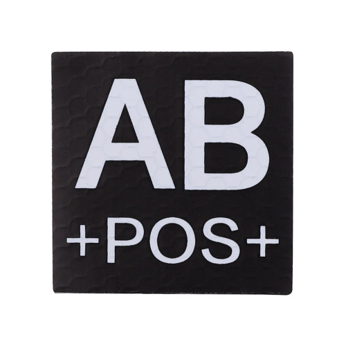 战术血型章 IR功能识别章魔术贴士气章PVC反光徽章A B O AB + POS