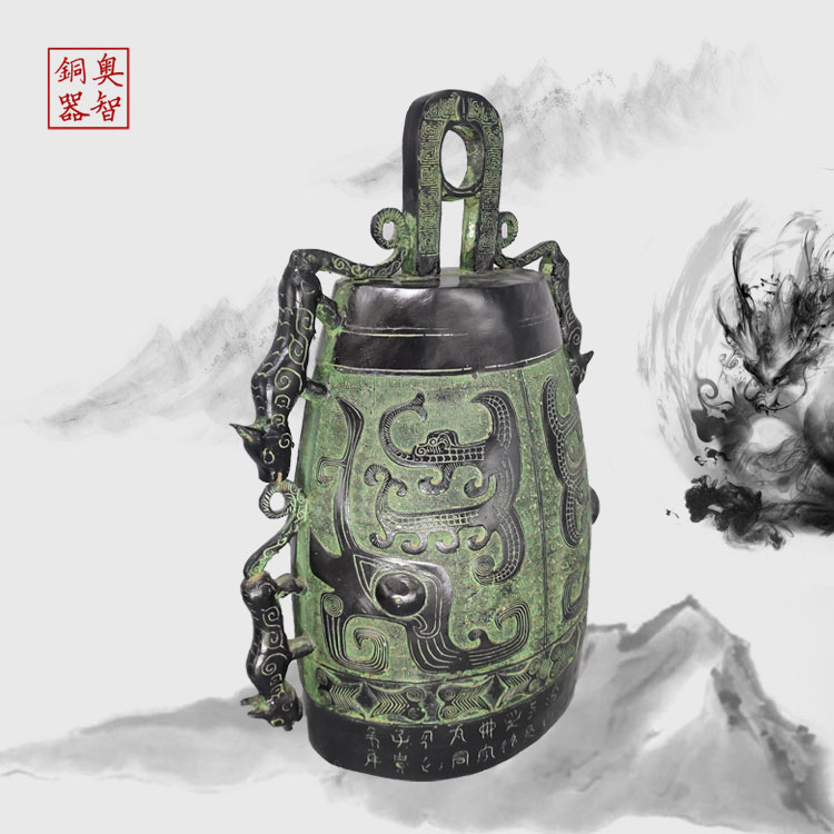 青铜器仿古摆件 四虎编钟 家居旅游景区装饰品成套单个编钟工艺品